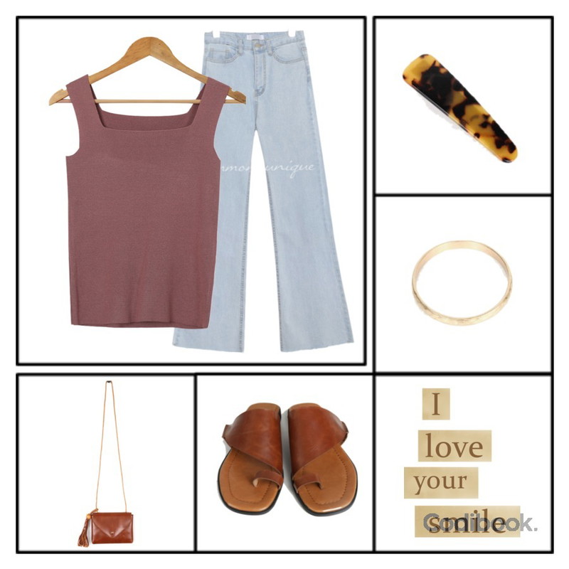 frame,AWAB 사각스퀘어니트나시,common unique [BOTTOM] FOLIX BOOTS CUT LONG DENIM PANTS등을 매치한 코디