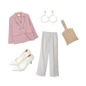 pink,white,simple 코디