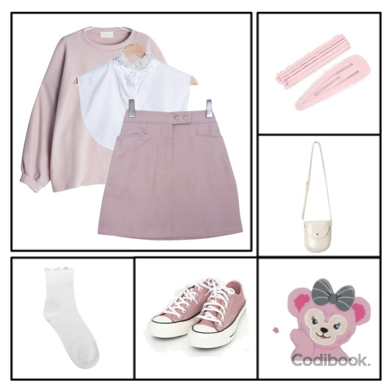 frame,GIRLS RULE 줄리엣 퍼프 후리스 맨투맨 (t5674),peachpicnic [top] 유니콘 컷팅 티셔츠등을 매치한 코디
