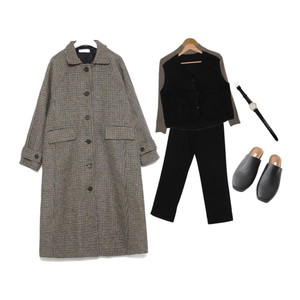 심플,베이직,롱코트,OOTD,데이트룩,꾸안꾸,가디건,여성스러운,베이지 코디