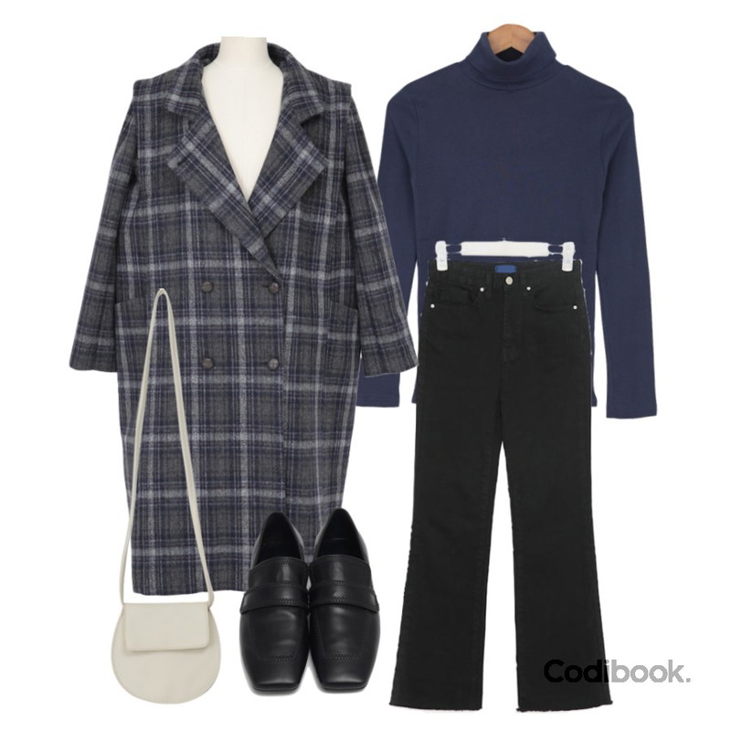 From Beginning Marco stitch flat loafer_J (size : 225,230,235,240,245,250),AIN doll semi bootscut cotton pants (25-29),BULLANG GIRL 신후라이스목폴라T등을 매치한 코디