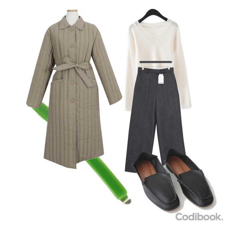AIN colorful hairpin,AFTERMONDAY comfortable folded loafer (6colors),AFTERMONDAY semi crop V-neck knit (3colors)등을 매치한 코디