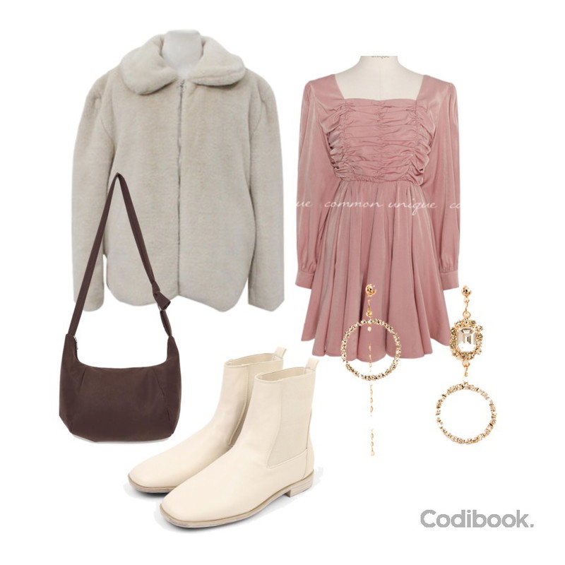 common unique LEIRA CIRCLE UNBAL DROP EARRING,BITDA 머큐리 jacket (3color),moaol lustrous middle walker (4colors)등을 매치한 코디