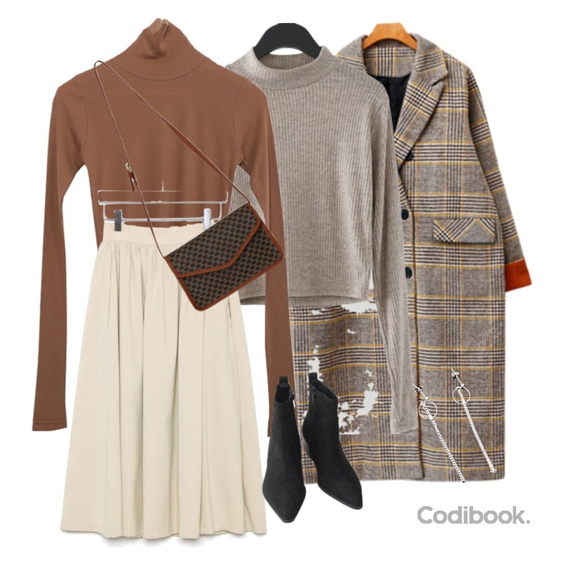 peachpicnic earring 197,AFTERMONDAY ribbed top cardigan set (3colors),AWAB 야들야들폴라티등을 매치한 코디