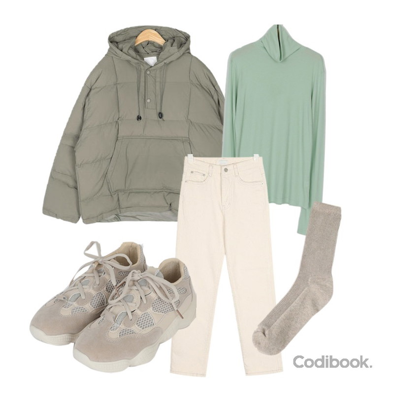 AIN hope golgi socks,AIN and anorak hoody padding,somedayif candy pola tee (4colors)등을 매치한 코디