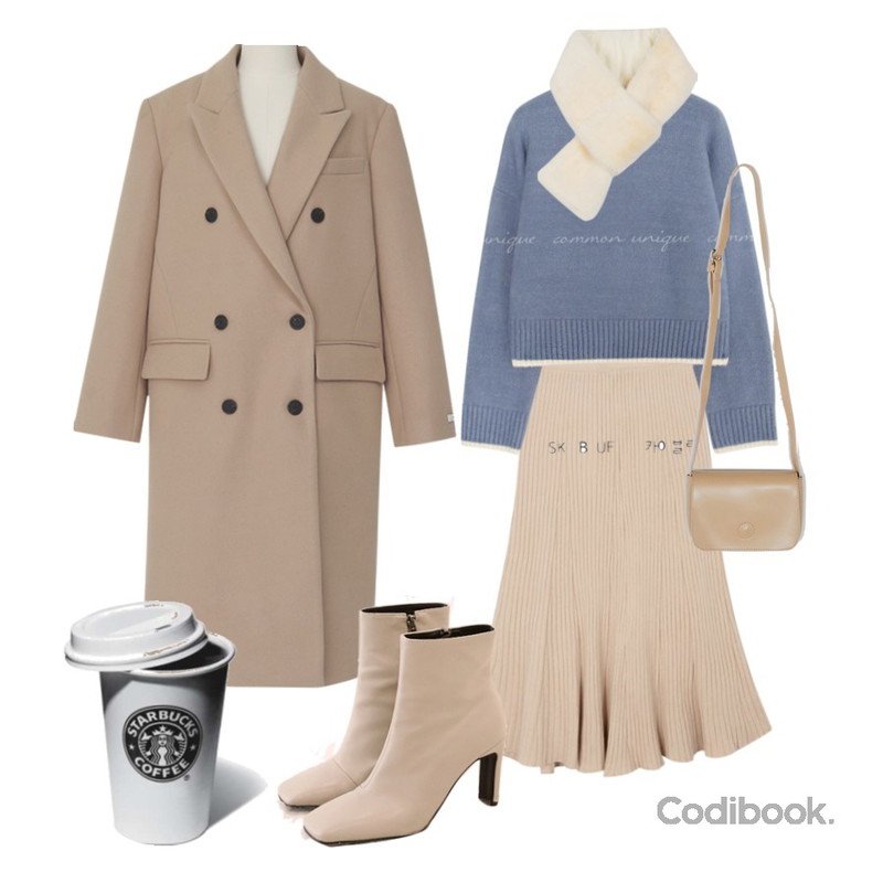 BANHARU stitch rounding square bag,common unique CHIC SQUARE ANKLE BOOTS,MIXXMIX 데일리 아코디언 니트 스커트등을 매치한 코디