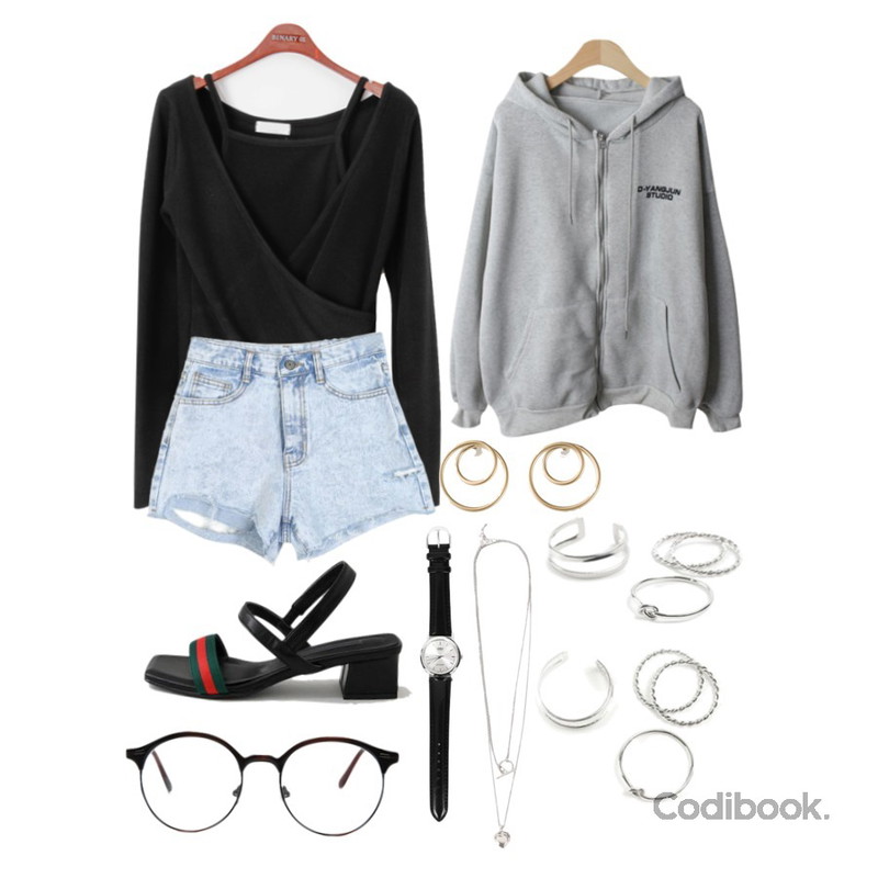 AIN top round glasses (3 colors),biznshoe CASIO MTP-1095E-7ADF,ROCOSIX 넛 실버 링 (4set)등을 매치한 코디