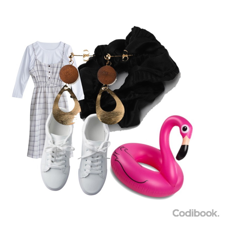 BANHARU advanced wood pendant earring,GIRLS RULE 체크 뷔스티에 원피스 (ops0051),MIXXMIX 제나 무지 운동화등을 매치한 코디