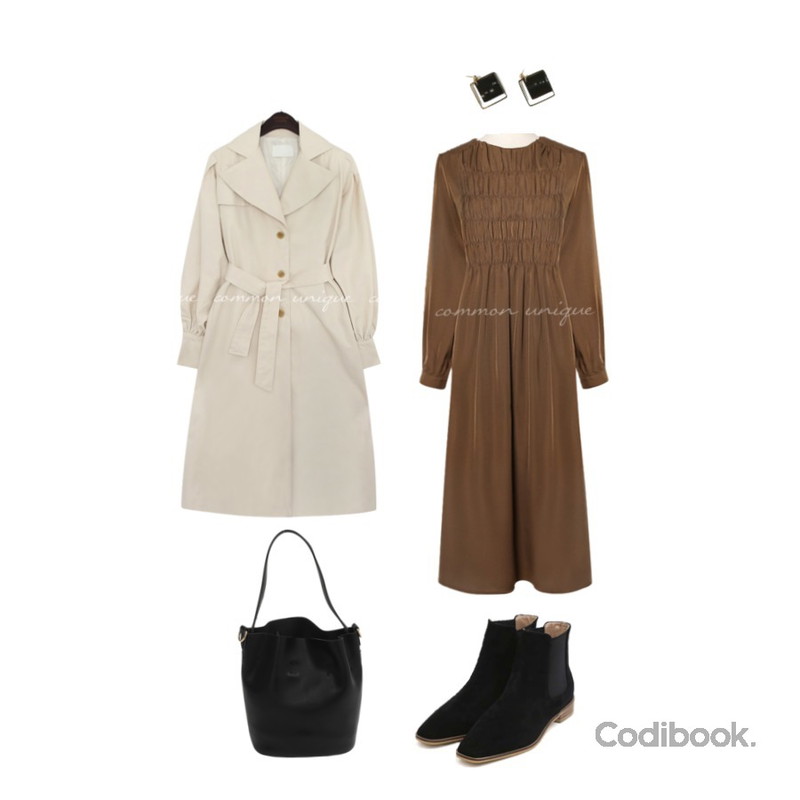 MOREDAY 더블 스퀘어 이어링 (2color),common unique NOIA SMOKE STRAP LONG OPS,From Beginning Simply strap lucky bag_U (size : one)등을 매치한 코디