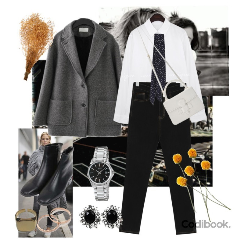 AWAB (10set)멀티데일리세트R,MIXXMIX LTP-1183A,AIN classy mood ankle boots (230-250)등을 매치한 코디