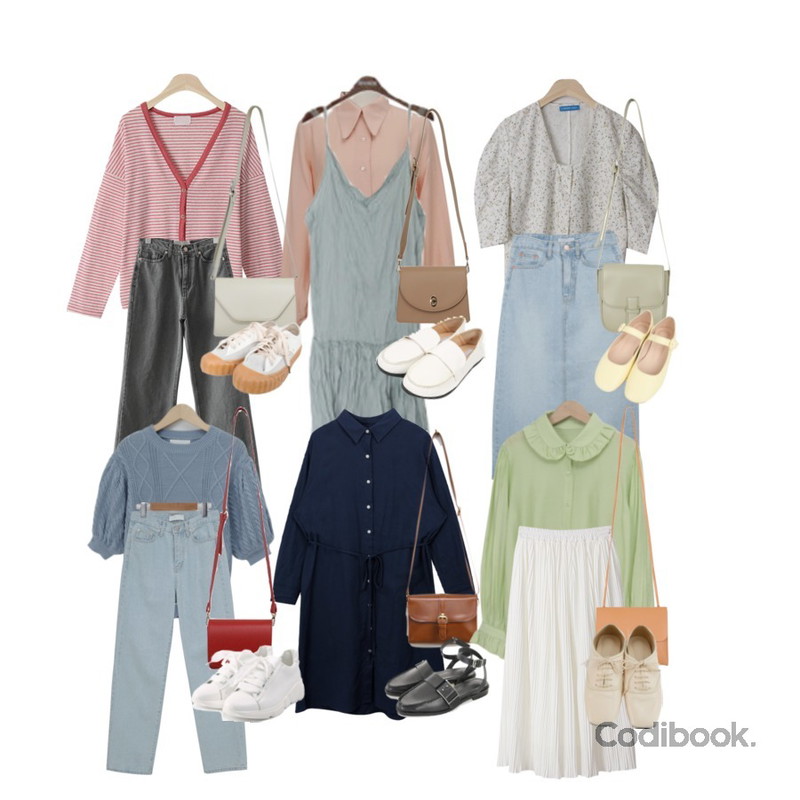 BULLANG GIRL 캠퍼크로스백,ROCOSIX wide ribbon shoes,ROCOSIX 오리진 백등을 매치한 코디