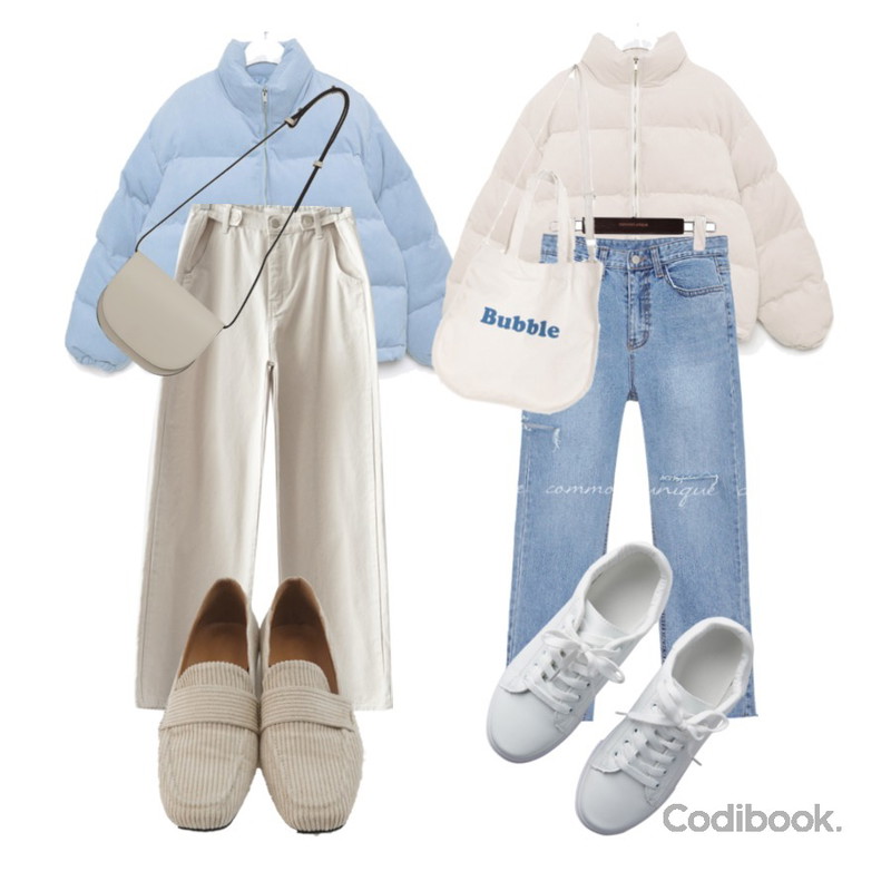 BULLANG GIRL 버블팡에코백,AFTERMONDAY straight fluffy button pants (2colors),BANHARU 센슈얼 코듀로이 로퍼등을 매치한 코디