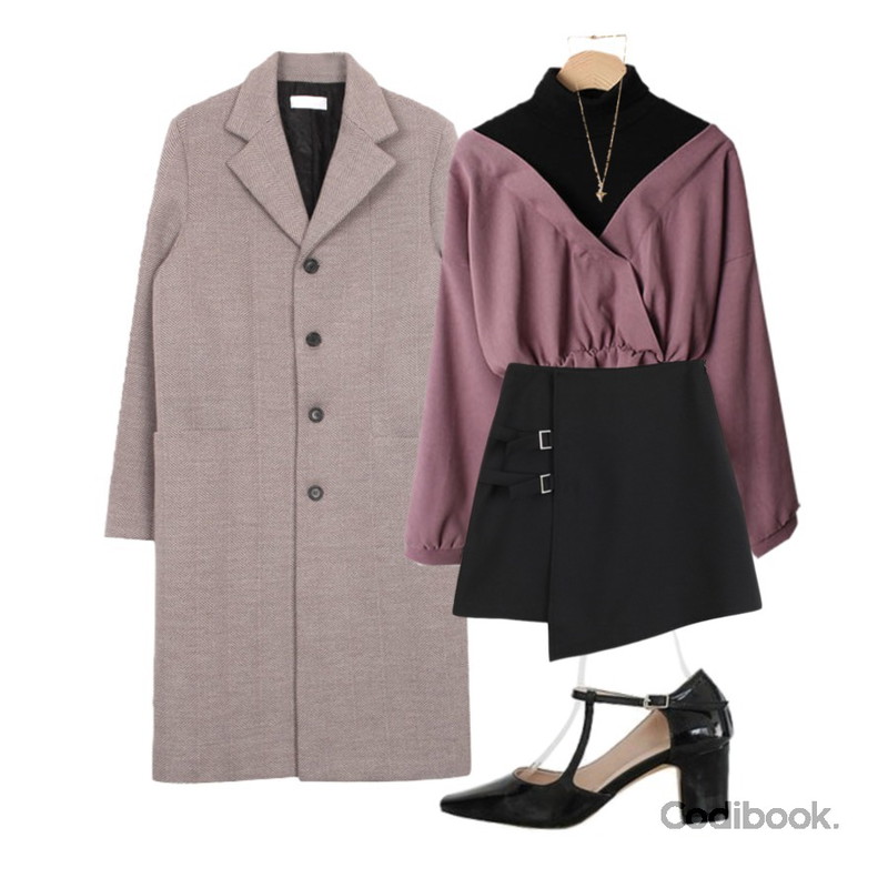 about moon 버클 포인트 스커트 (2 color),LOVELY SHOES 세턴 미들힐 펌프스 6cm,common unique COAS GOLD NECKLACE - 2 TYPE등을 매치한 코디