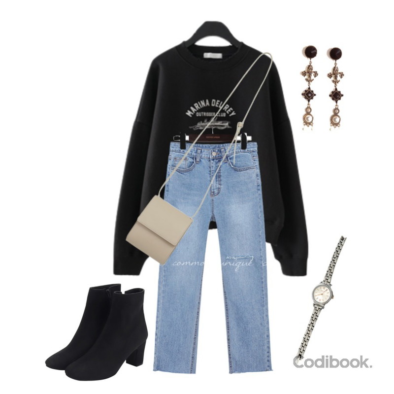 From Beginning Suede basic ankle boots_K (size : 225,230,235,240,245,250),common unique ANTIQUE PEARL DROP EARRING,ENVYLOOK 큐빅메탈와치등을 매치한 코디