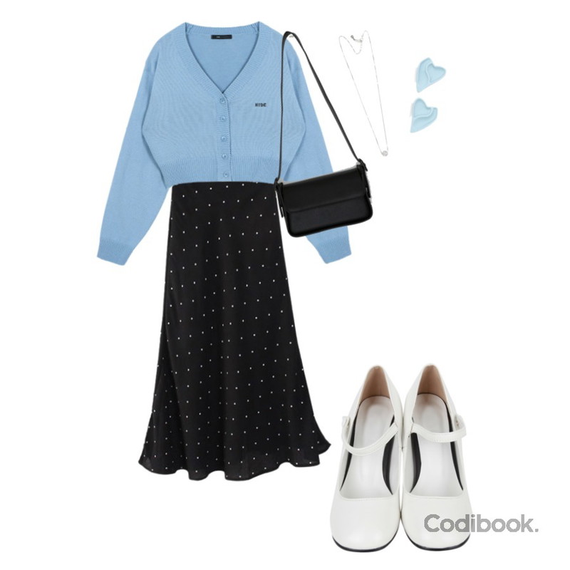 AIN mary janes dancing shoes (2 colors),ROCOSIX 시앵드 하트 이어링,WHOSGIRL 스와로브스키 볼 실버925 목걸이등을 매치한 코디