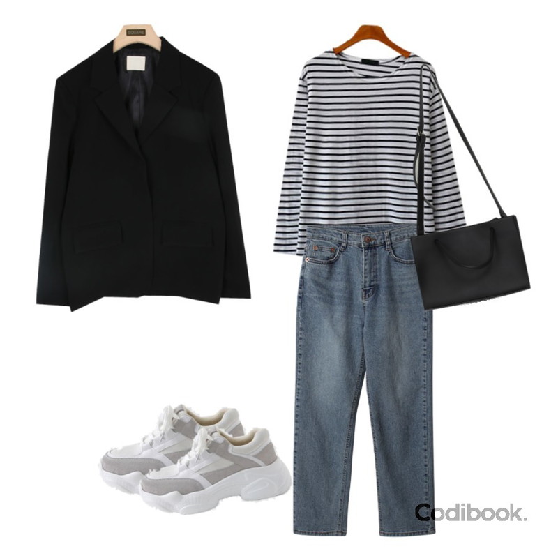 LOVELY SHOES 로드 가죽 어글리 스니커즈 5.5cm,ENVYLOOK 코튼단가라티,From Beginning Like two-way tote bag_J (size : one)등을 매치한 코디