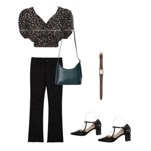 개성,부츠컷슬랙스,청록포인트,튀는룩,크롭티코디,러블리시크,페미닌시크,ootd,여름데일리룩 코디