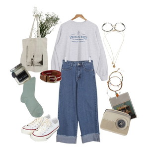 Casual,10대~20대,chill,편안한,asthetic,롤업청바지,청바지코디,맨투맨,코디 코디