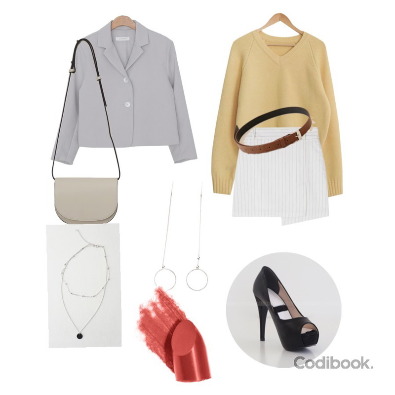 Monobabie 플링스11.3cm,biznshoe Circle drop earring (silver 925),common unique DAILY SQUARE FRAME BELT등을 매치한 코디