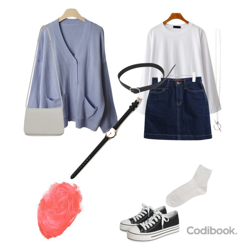 biznshoe Ring stick necklace,Monobabie 토이튼4cm,AWAB 크로니가죽워치등을 매치한 코디