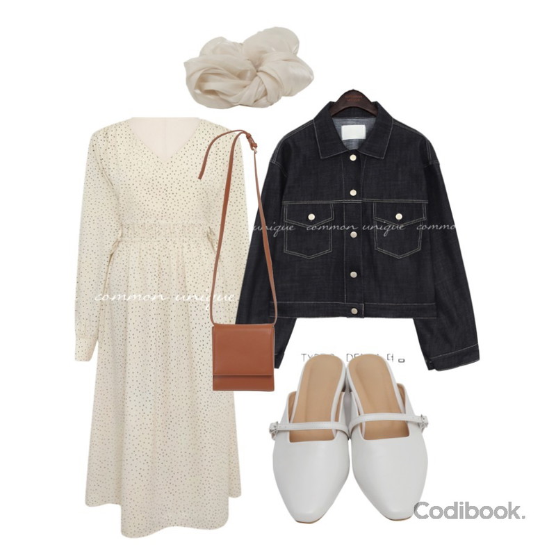 From Beginning Frame mary-jane mule_H (size : 230,235,240,245,250),From Beginning Let simple cross bag_U (size : one),common unique VEIN SET-UP COTTON JACKET - 2 TYPE등을 매치한 코디