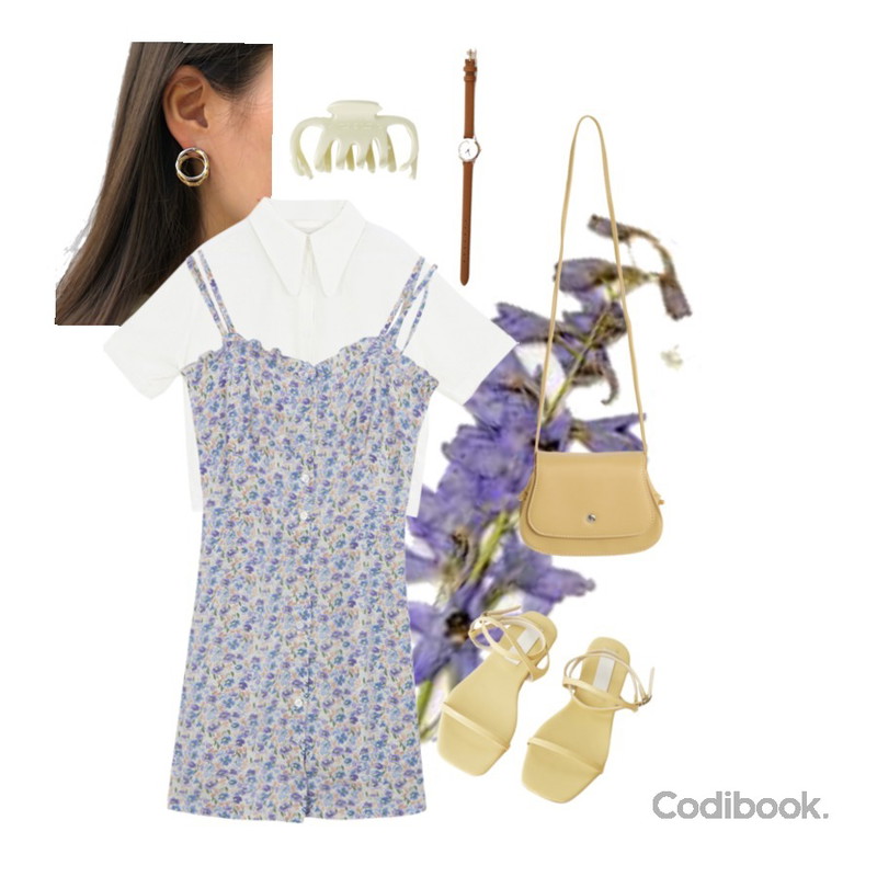 AFTERMONDAY flimsy strap point sandals (4colors),AWAB 크로니가죽워치,lavenir closer earring등을 매치한 코디