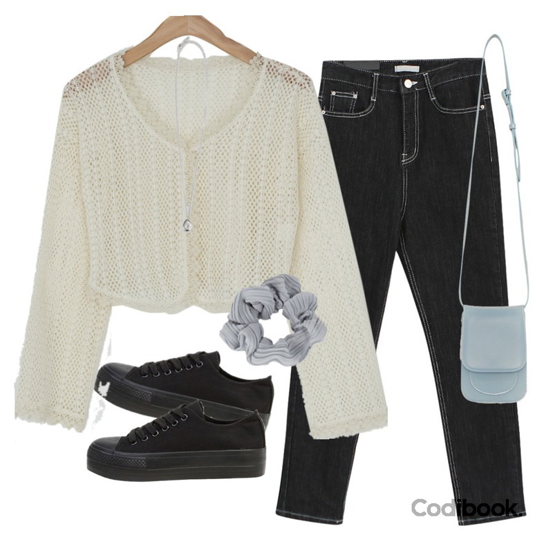 biznshoe Standard cotton sneakers (2color),MIXXMIX 파스텔 헤어밴드,BANHARU 데일리 물방울 팬던트 목걸이등을 매치한 코디