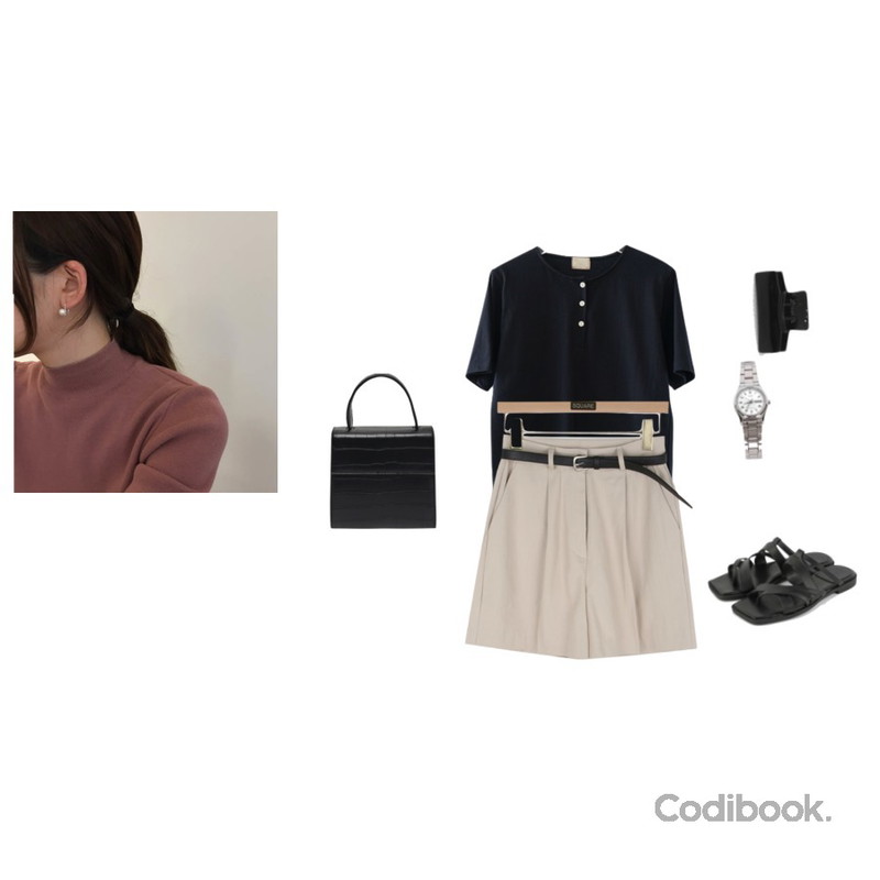 biznshoe LTP-VOO6D-7BUDF,lavenir (silver925) link earring,From Beginning Croke square two-way bag_J (size : one)등을 매치한 코디