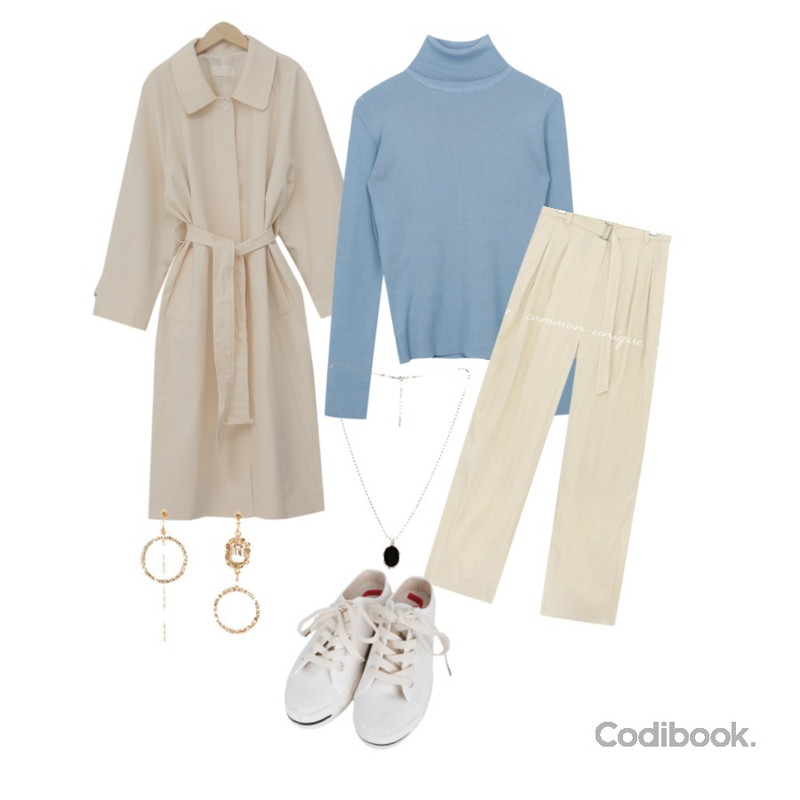 common unique LEIRA CIRCLE UNBAL DROP EARRING,BULLANG GIRL 케이블로퍼운동화,MIXXMIX QUIETLAB High Neck Knit등을 매치한 코디