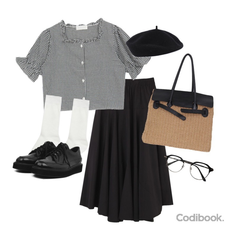 biznshoe Simple beret,BULLANG GIRL 반듯투명안경,openthedoor cow hide round loafer - men등을 매치한 코디