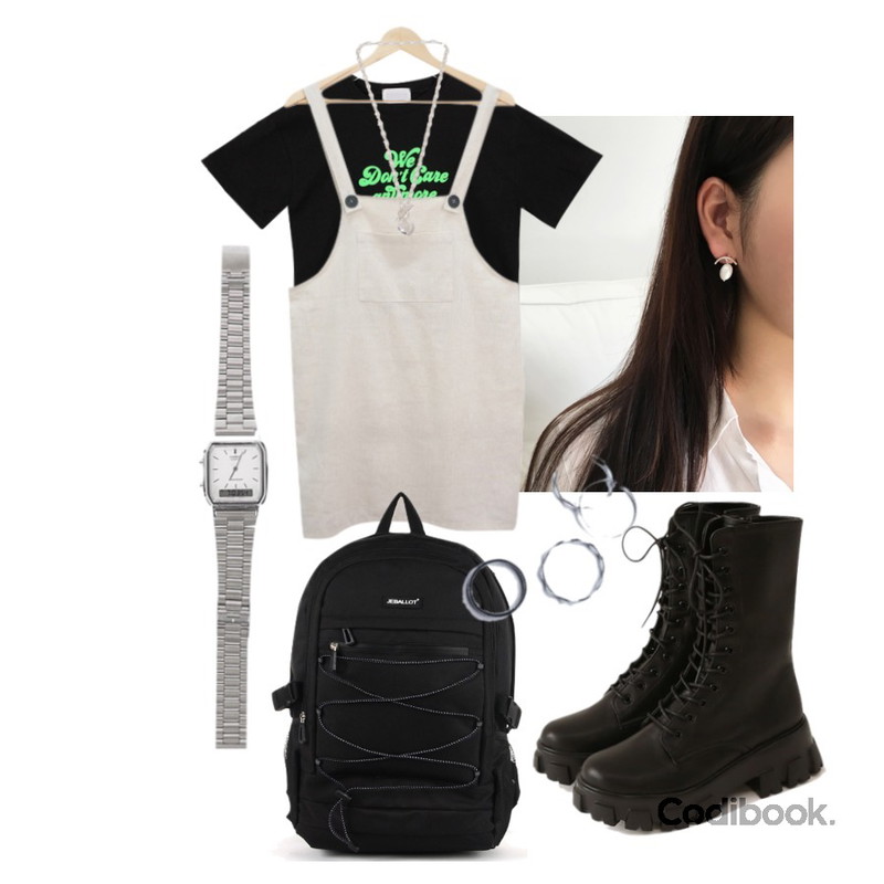 biznshoe CASIO AQ-230A-7DMQ,GIRLS RULE 데일리 마디 반지 세트 (acc722),BULLANG GIRL YB엑스라인 백팩등을 매치한 코디