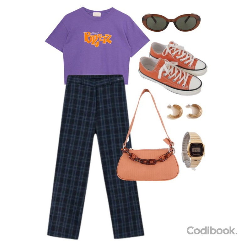 MIXXMIX Time To Check Slit Pants,From Beginning CASIO LA670WGA-1DF,openthedoor oval sunglasses (3 color)등을 매치한 코디