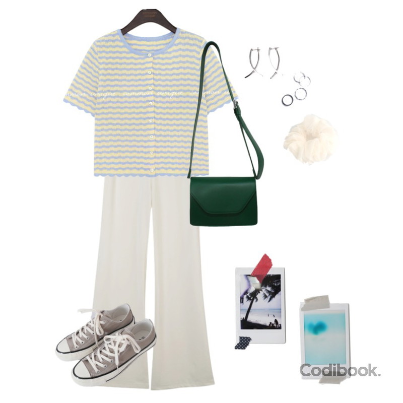 GIRLS RULE 데일리 마디 반지 세트 (acc722),AIN high stick earring,BITDA 버뮤다 bag (3color)등을 매치한 코디