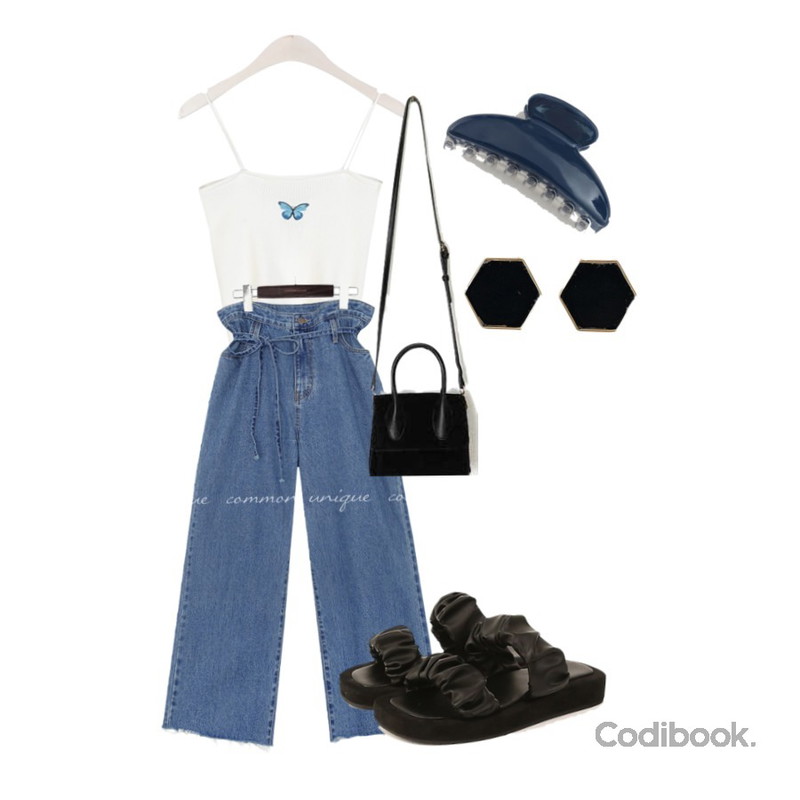 BANHARU minimal hexagon earring,AIN fur both sides tote bag,BANHARU 심플데일리 헤어집게핀등을 매치한 코디