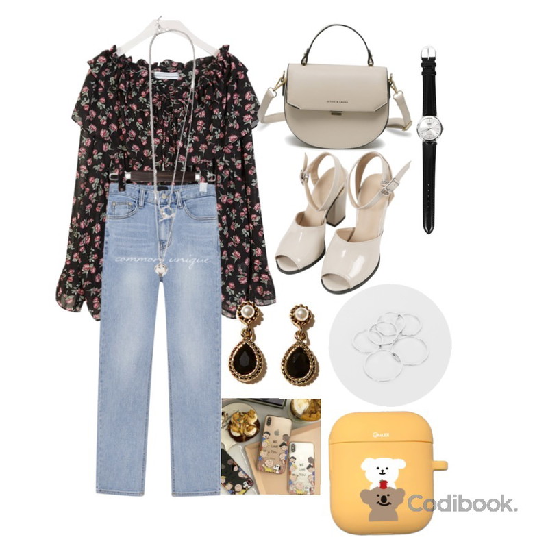 biznshoe Basic ring set,MINIBBONG 프로포즈 힐,biznshoe CASIO MTP-1095E-7ADF등을 매치한 코디