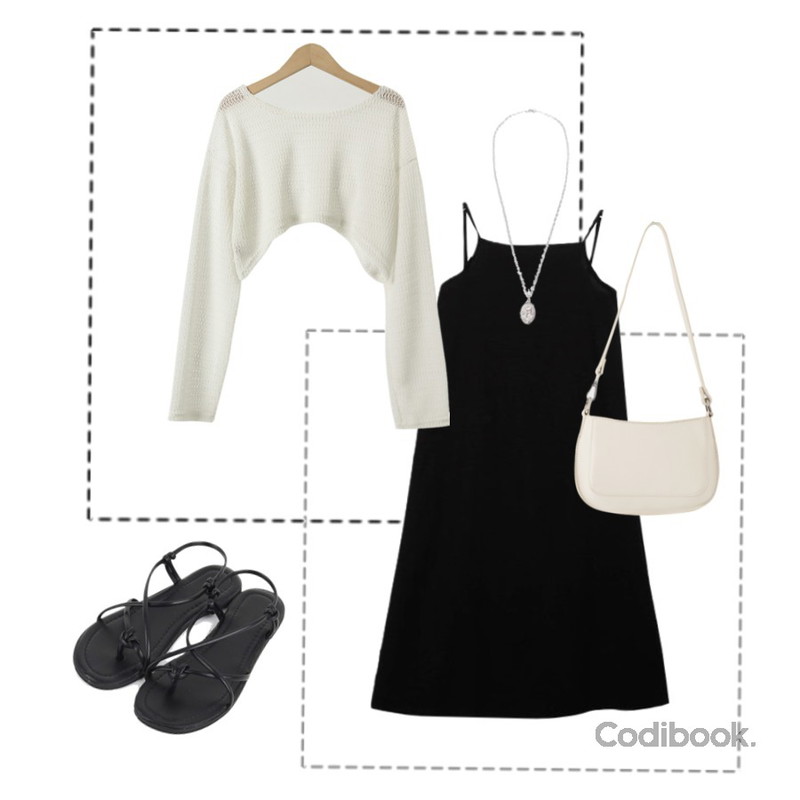 biznshoe Pendant chain necklace,From Beginning 파블로 숄더미니백 (4color),square101 로핑 샌들(3color)등을 매치한 코디