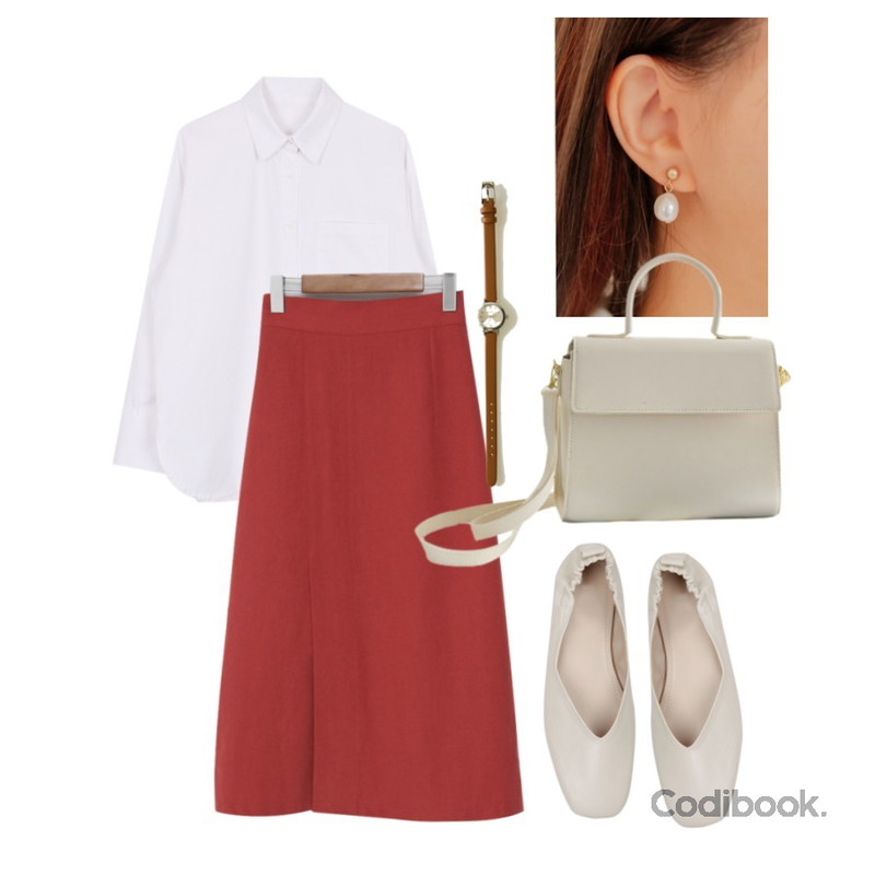 biznshoe Pocket cuffs shirt,BANHARU modern simple watch,WHOSGIRL 최상의 착화감!! 주름플랫 (후기:29개)등을 매치한 코디