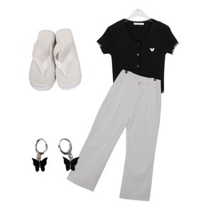 Black & White. Simple Butterfly Style.