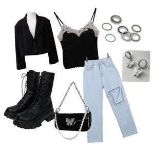 dark,chic,black 코디