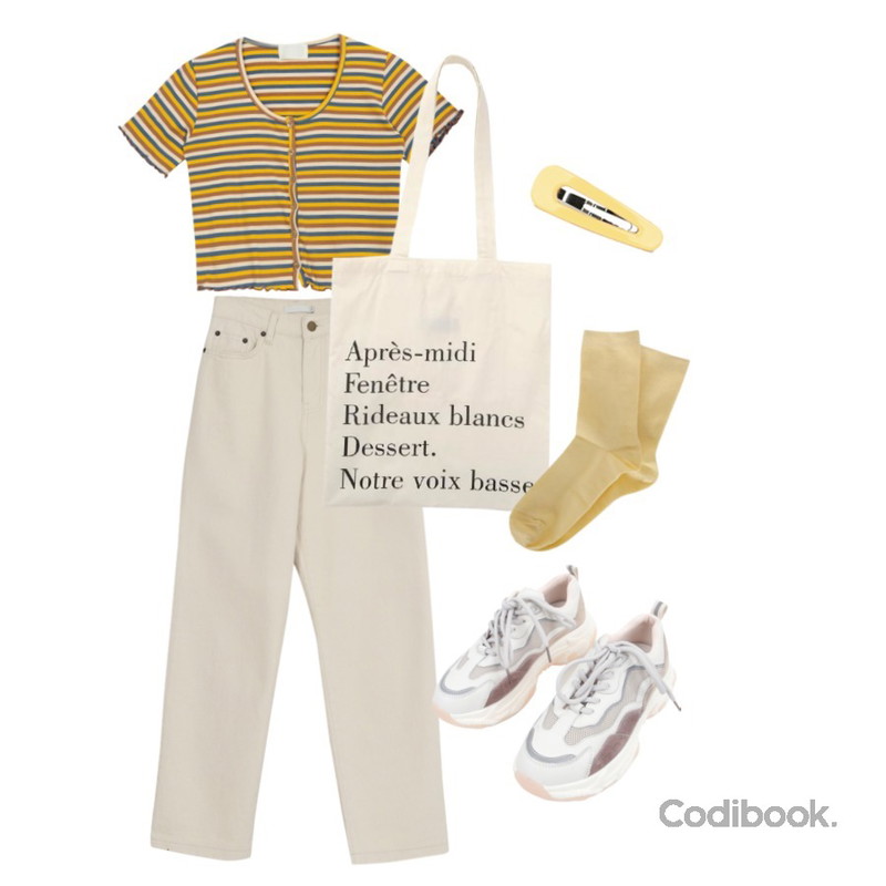 From Beginning Made_acc-009_french cotton bag (size : one),biznshoe Basic ankle socks (10colors),somedayif 델라 컬러 미니 헤어핀등을 매치한 코디