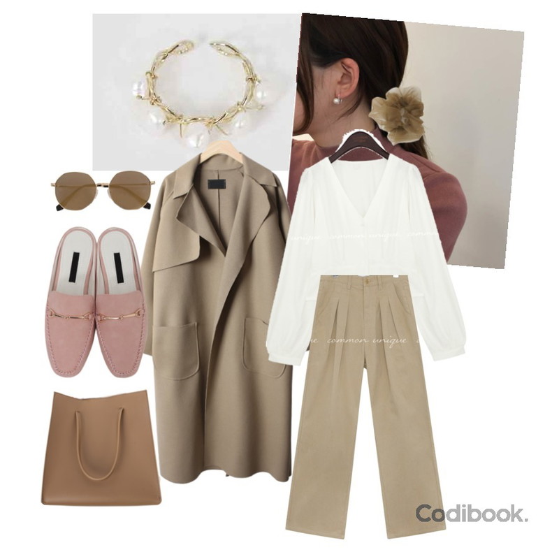 biznshoe Gold frame sunglass (2color),lavenir (silver925) link earring,From Beginning Mud soft buckle bloafer_M (size : 230,235,240,245,250)등을 매치한 코디