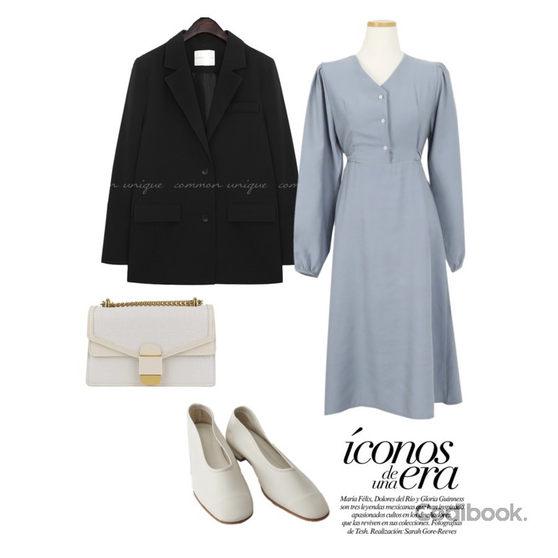 AWAB 프리티에리본원피스,AFTERMONDAY basic round middle flat shoes (3colors),common unique PARISIENNE TAILORED JACKETWITH CELEBRITY _ 조이 착용등을 매치한 코디