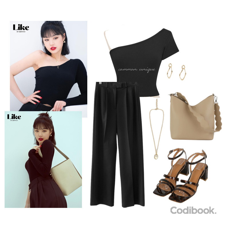 somedayif 파인드 하이 힐 샌들,AFTERMONDAY rodin wide slacks (3colors),somedayif 버킷 클라우드 스트랩 숄더 백등을 매치한 코디