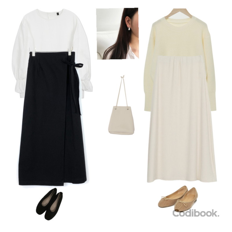 AIN angora ribbon flat shoes (230-250),BITDA 마카롱플랫 shoes (4color),lavenir (silver925) tour earring등을 매치한 코디