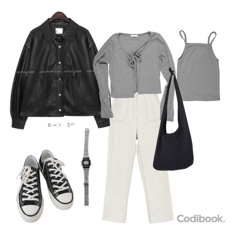 From Beginning LA680WA-1D,AFTERMONDAY basic casual color sneakers (10colors),From Beginning 리본 워터프루프에코백 (3color)등을 매치한 코디