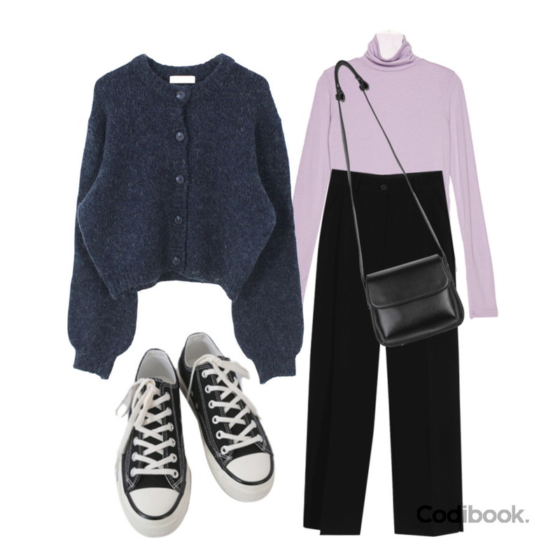 AFTERMONDAY basic casual color sneakers (10colors),AWAB (예쁘진)마이크로슬릿와이드롱슬랙스,somedayif 빌로우 심플 스퀘어 숄더 백등을 매치한 코디
