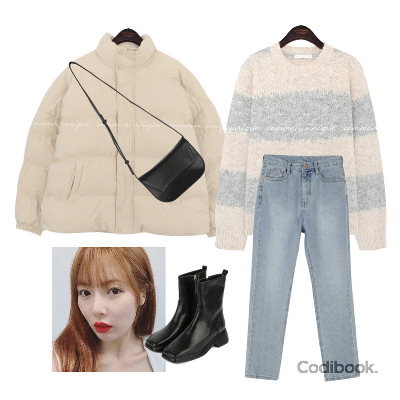 common unique WELLON HIGH NECK PADDING - 2 TYPE,somedayif 페스토 펌프 앵클 부츠,somedayif 브레이트 스퀘어 숄더 백등을 매치한 코디