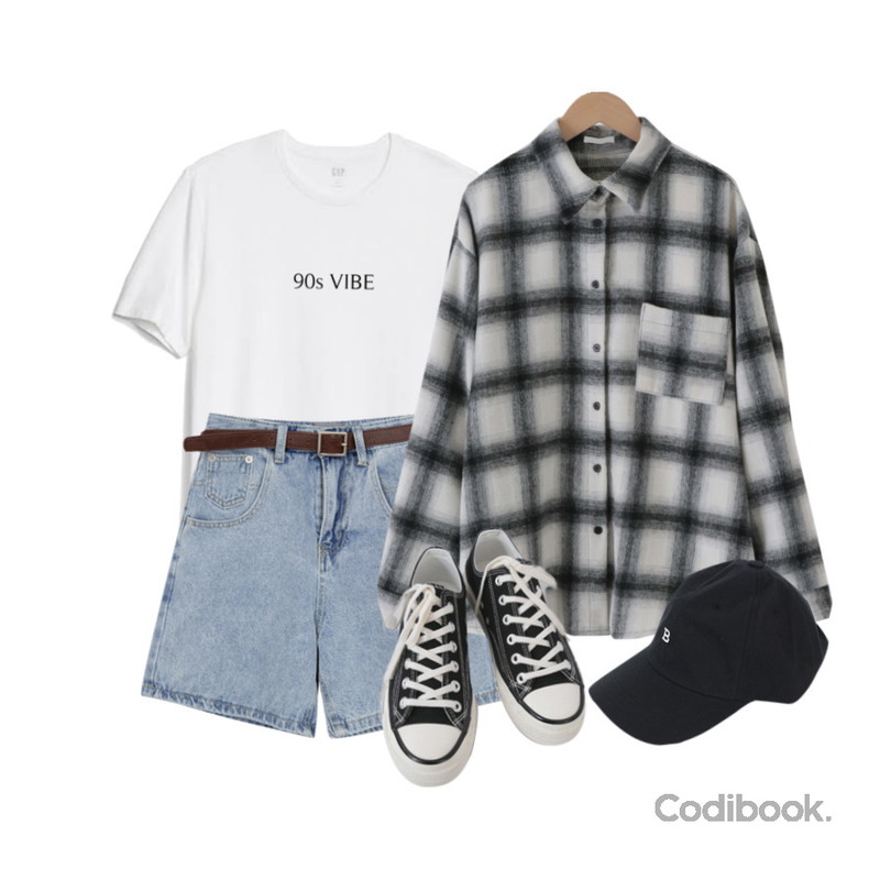 AFTERMONDAY basic casual color sneakers (10colors),WONLOG 심플 이니셜 캡,MIXXMIX 3부 벨트 팬츠등을 매치한 코디