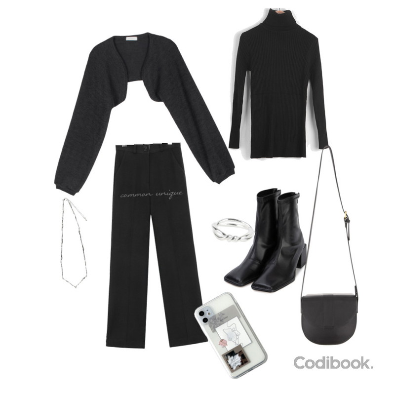 owler market 모던 포스터 그림 아이폰케이스,somedayif 컨넥트 네크리스,common unique ROVERA HALF MOON LEATHER BAG등을 매치한 코디