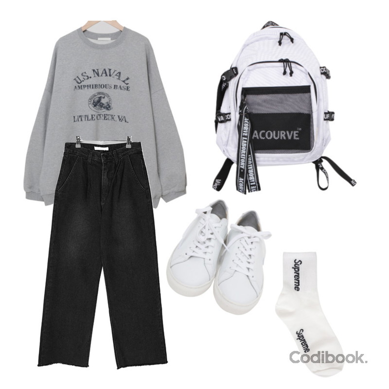 From Beginning Win real cowskin sneakers_H (size : 225,230,235,240,245,250),BULLANG GIRL 어쿠컨버스 백팩 + 파우치포함♡,BULLANG GIRL 1+1 슈프 스트릿 양말등을 매치한 코디